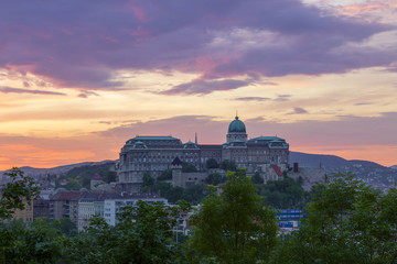 Fototapeta na wymiar Budapest Castle at Sunset, Hungary