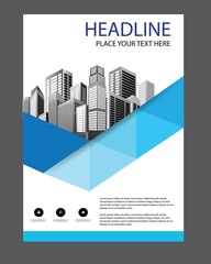 blue cover brochure business template