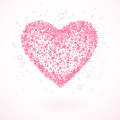 Vector illustration with decorative heart made from stars.