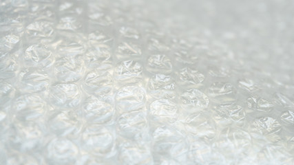 Close up White air bubble warp protection goods