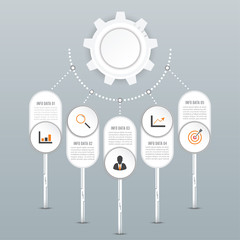 Abstract infographics number options template. Vector illustration. Can be used for workflow layout, diagram, business step options, banner, web design.