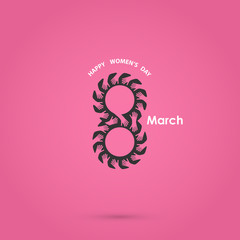 Creative 8 March logo vector design with international women's day icon.Women's day symbol. Minimalistic design for international women's day concept.Vector illustration