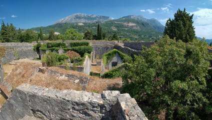 Fototapeta na wymiar Spanish Fortress And Orjen Mountain Range - Herceg Novi, Montenegro