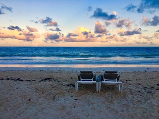 Sunset on tropical beach
