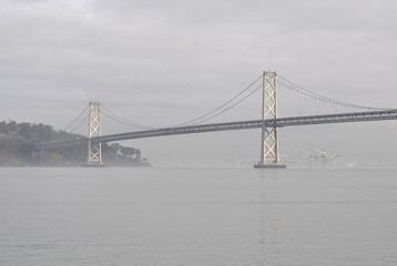 The San Francisco-Oakland Bay Bridge.