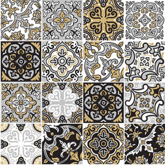 Ceramic tile with colorful patchwork in spanish style