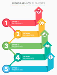 INFOGRAPHICS element abstract modern design the numbers top five template