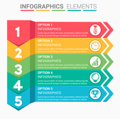 INFOGRAPHICS element abstract modern design the numbers top five template