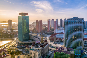 Fototapeta premium Panoramę krajobrazu architektonicznego w starym mieście Qingdao