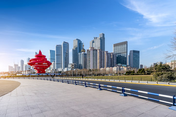 Qingdao city centre building landscape and urban skyline