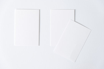 Mockup Business card top view Template for branding identity