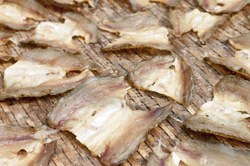 Dried Salted fish the outdoor.