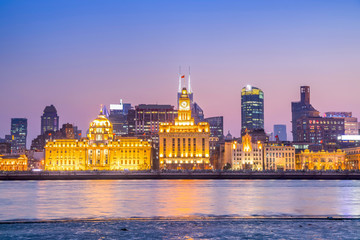 Rivers and old buildings in the Bund, Shanghai