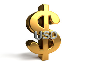 USD U.S. dollar 3d rendering