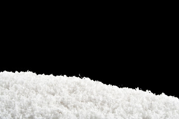 snow isolated on black background