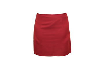 isolated woman red skirt