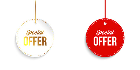 Set of color special offer banners. Vector illustration.