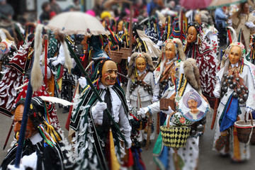 Schwäbisch-alemannischen Fastnacht in Rottweil, Baden-Württemberg, Deutschland, Umzug mit...