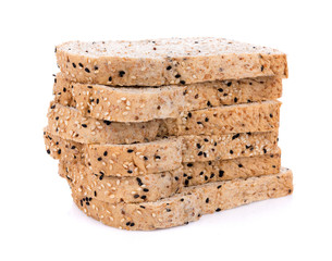whole wheat bread isolated on white background