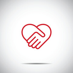 Heart Red Icon Vector , Love Symbol  Valentine's Day