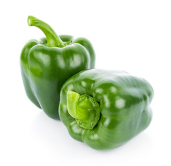Green pepper on white background
