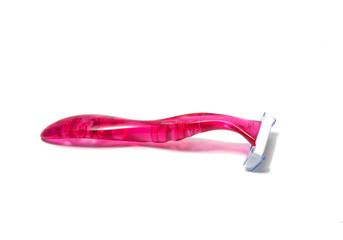 pink razor isolated on the white