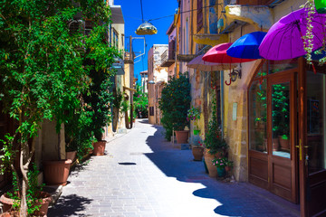Street in the old town of Chania, Crete, Greece