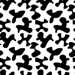 Fototapeta na wymiar Abstract print animal in black and white seamless pattern