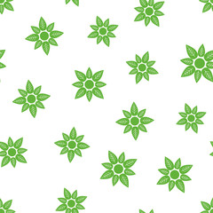 Fototapeta premium Flower seamless pattern background icon. Flat vector illustration. Flower sign symbol pattern.