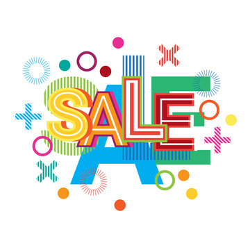 Sale Word Creative Graphic Design Commerce Business