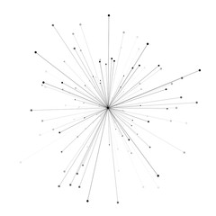 Abstract 3d illustration of molecule model isolated on white background. Science or medical pattern with molecule, atom. Abstract geometric template for brochure, flyer, report , banner, infographics.