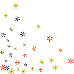 Fototapeta premium Delicate Floral Pattern with Simple Small Flowers for Greeting Card or Poster. Naive Daisy Flowers in Primitive Style. Vector Background for Spring or Summer Design.