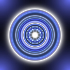 Abstract bright neon background. Vibrant rings. Neon circles background.