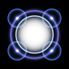 Abstract bright neon background. Vibrant rings. Neon circles background.