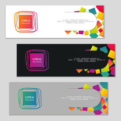 Horizontal banner with a color gradient squares.