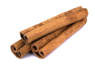 Cinnamon sticks isolated on white background