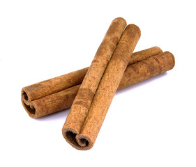 Cinnamon sticks isolated on white background