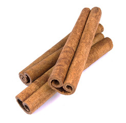 Cinnamon sticks isolated on white background