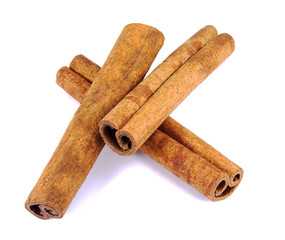 Cinnamon sticks isolated on white background