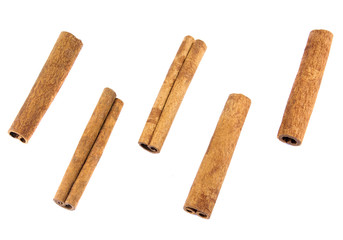 Cinnamon sticks isolated on white background