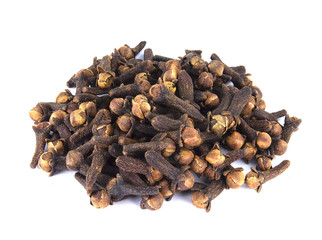 Dry cloves spice isolated on white background