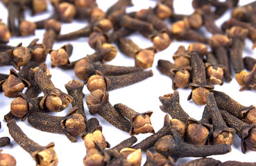 Dry cloves spice isolated on white background