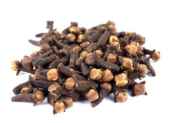 Dry cloves spice isolated on white background