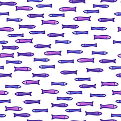 Vector seamless sardines pattern.