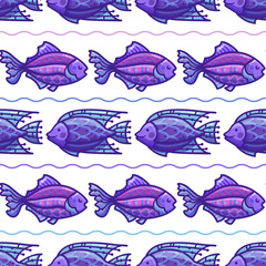 Vector seamless deep sea pattern.