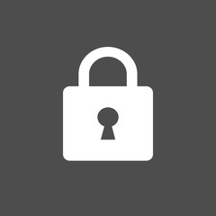 Lock icon. Padlock sign. Vector illustration. Flat design. 