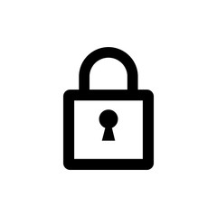 Lock icon. Padlock sign. Close. Vector illustration. Flat design. 