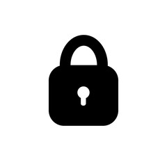 Lock icon. Padlock sign. Close. Vector illustration. Flat design. 
