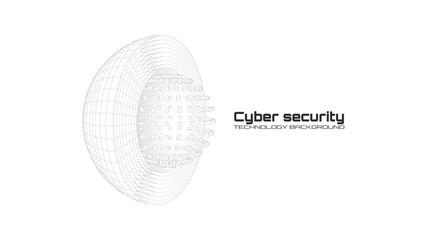 Cyber security and information protection. Protect mechanism, system privacy icon isolated on white background. Protection concept, information privacy idea, technology background. Vector illustration