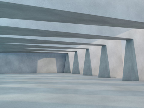 Abstract modern architecture background. 3D rendering